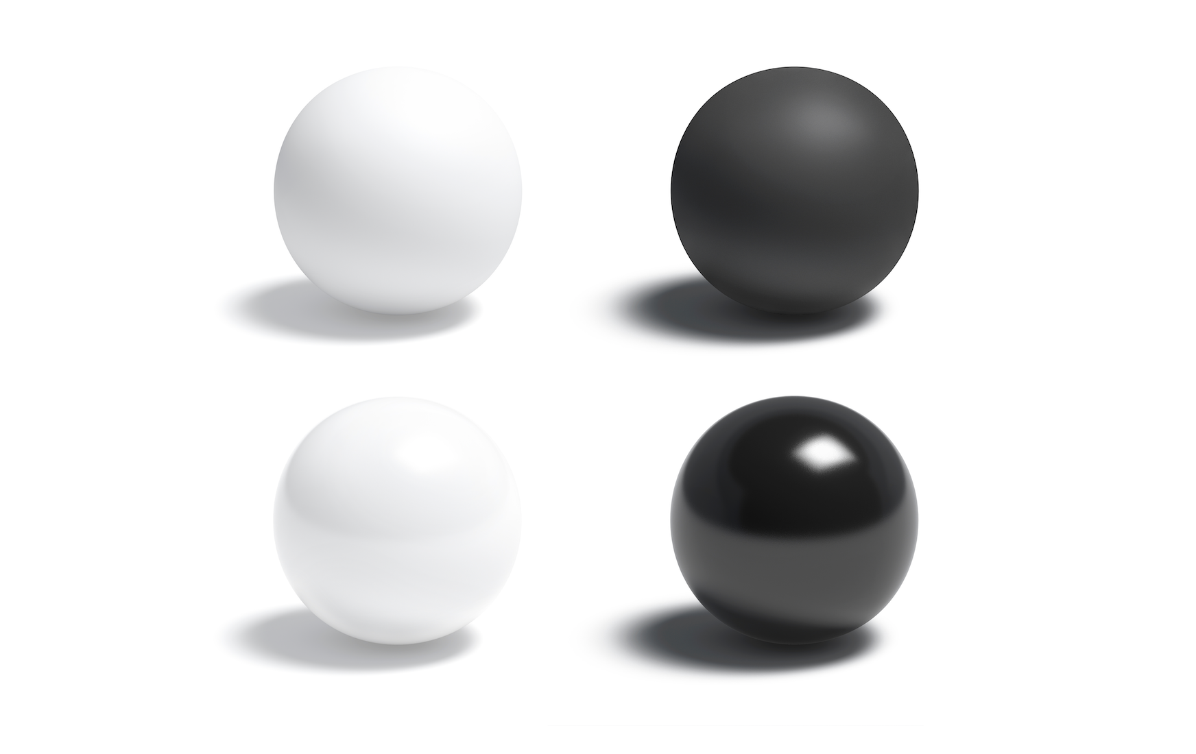 matte sphere versus gloss sphere